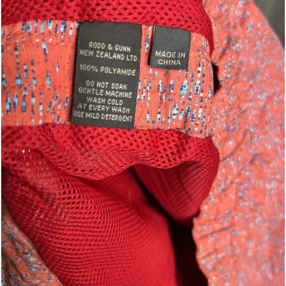 Rodd And Gunn Swim Trunks Mesh Lined Red Color Pockets 6" inseam Size L - Picture 8 of 9